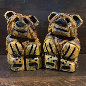 Pine Carved Bear: Sitting - Rusty Moose Marketplace