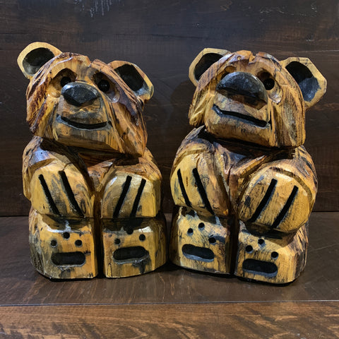 Pine Carved Bear: Sitting - Rusty Moose Marketplace