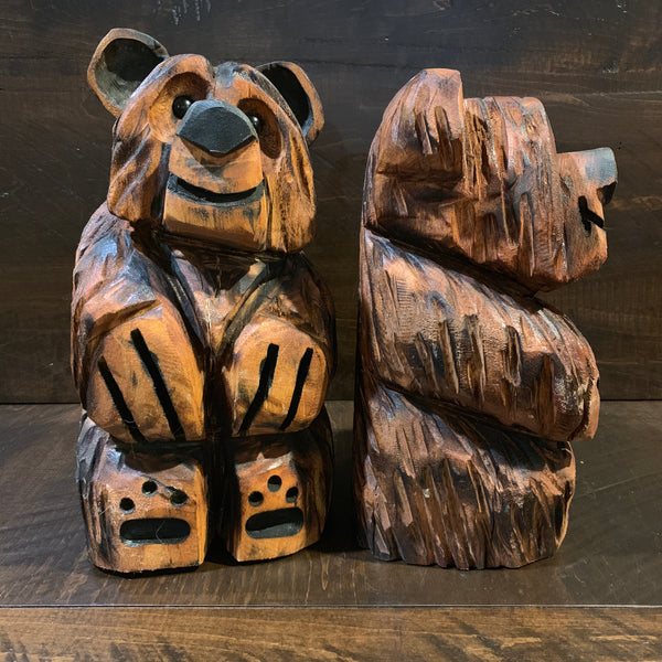 Pine Carved Bear: Sitting up - Rusty Moose Marketplace