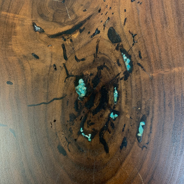Walnut Coffee Table with turquoise inlay - Rusty Moose Marketplace